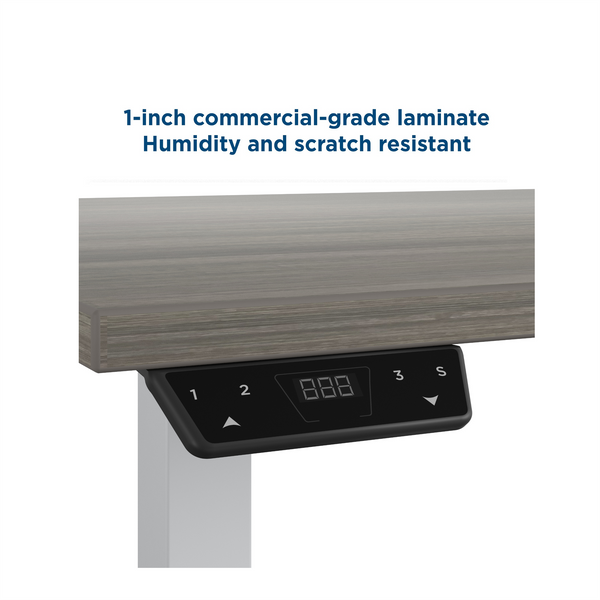 60" BRIDGEPORT Pro-Desk - Gray (Wood Grain) - 5’ Straight