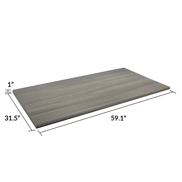 BRIDGEPORT 60” Desktop - Gray (Wood Grain) - 1-Pack