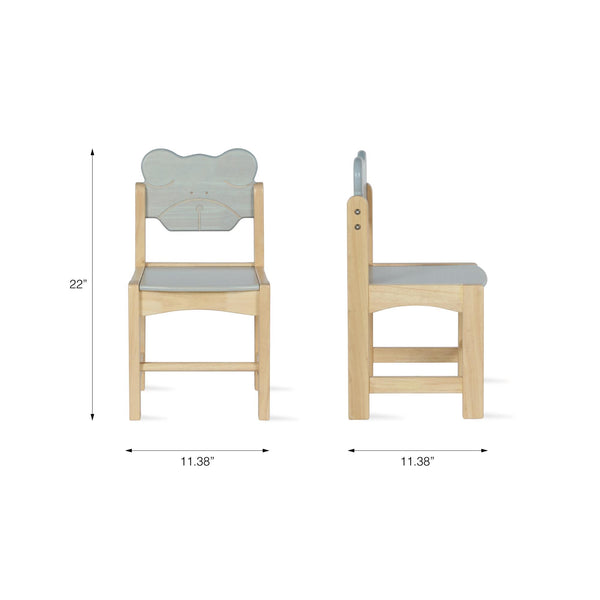 Chairs, Solid Wood, Set of 2 (22" x 11.4" x 11.4" per chair) - Natural - N/A