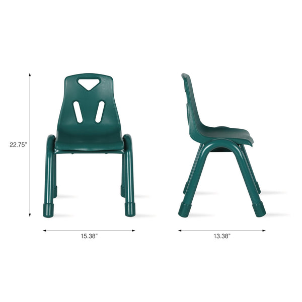 Chairs, Stacking, Set of 2, (22.5" x 15.25" x 14.25") per chair - Green - N/A