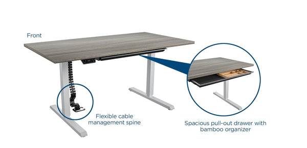 60" BRIDGEPORT Pro-Desk: The Professional - Espresso - 5’ Straight