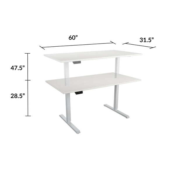 60" BRIDGEPORT Pro-Desk - Gray (Wood Grain) - 5’ Straight