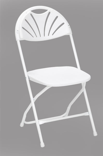 Banquet Resin Stacking Folding Chair with Fanback - White - 8-Pack