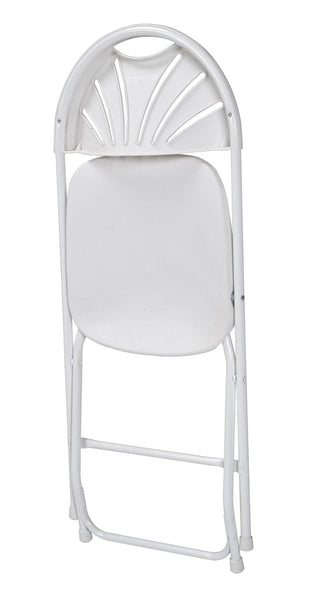 Banquet Resin Stacking Folding Chair with Fanback - White - 8-Pack
