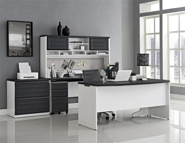 Bridgeport Commercial V-2 Executive Desk - Gray - N/A