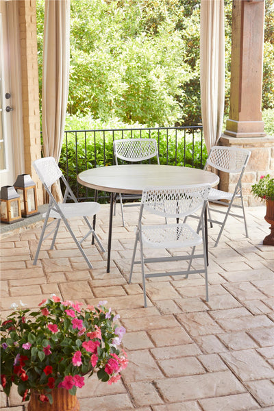 COSCO Commercial Resin Mesh Folding Chair - White - 4-Pack