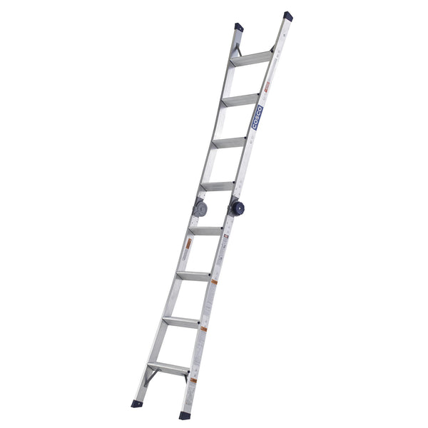 Step Ladder, 8 Step, 2 in 1, 12', Commercial - Silver Metallic - N/A
