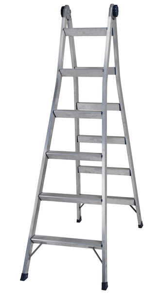 Step Ladder, 10 Step, 2 in 1, 14', Commercial - Steel Gray - N/A