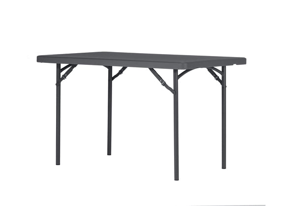ZOWN Classic 4’ Commercial Blow Mold Folding Table - Gray - 1-Pack