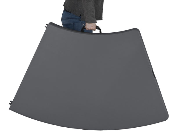 ZOWN Classic Moon Commercial Blow Mold Folding Table - Gray - 1-Pack