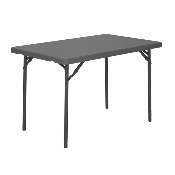 ZOWN Classic 4’ Commercial Blow Mold Folding Table - Gray - 1-Pack