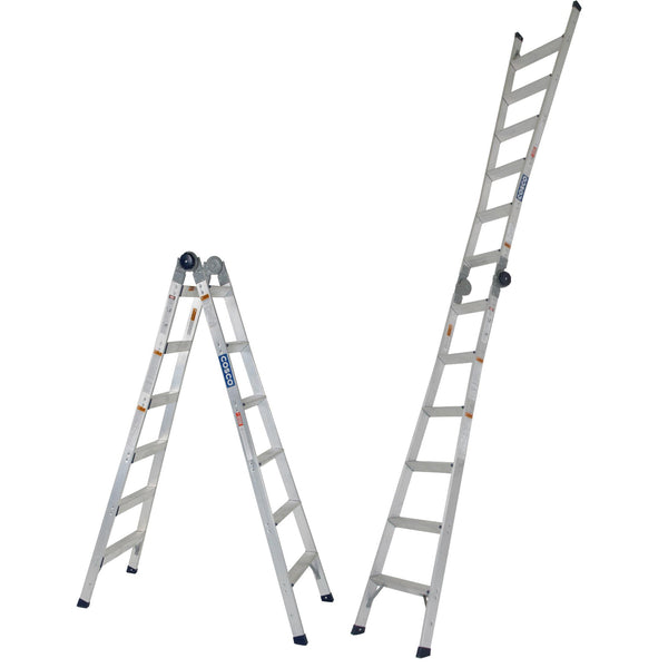 Step Ladder, 10 Step, 2 in 1, 14', Commercial - Steel Gray - N/A