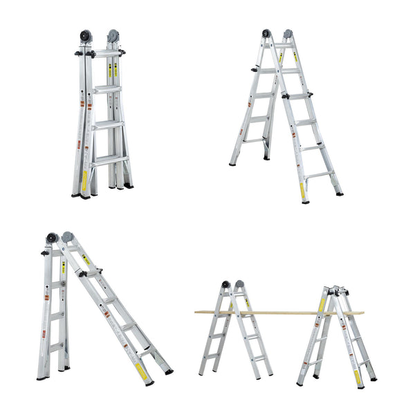COSCO Aluminum Articulating Multi-Position Ladder - Gray (Solid) - 17'