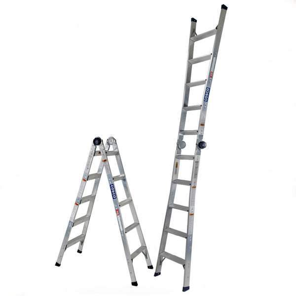 Step Ladder, 9 Step, 2 in 1, 14', Commercial - N/A - N/A