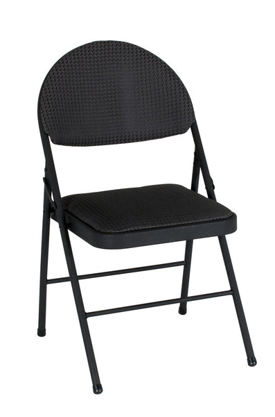 Bridgeport Big & Tall 5-Piece Folding Table & Comfort Fabric Folding Chair Set - Black - 1-Pack