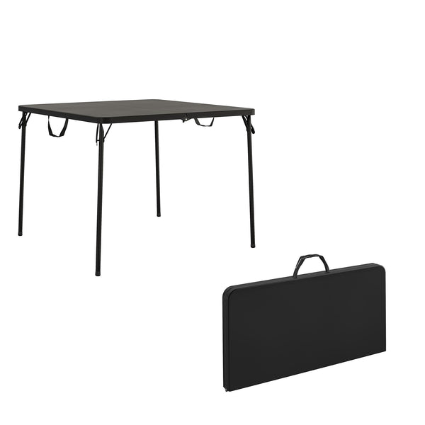 Bridgeport Big & Tall 5-Piece Folding Table & Comfort Fabric Folding Chair Set - Black - 1-Pack