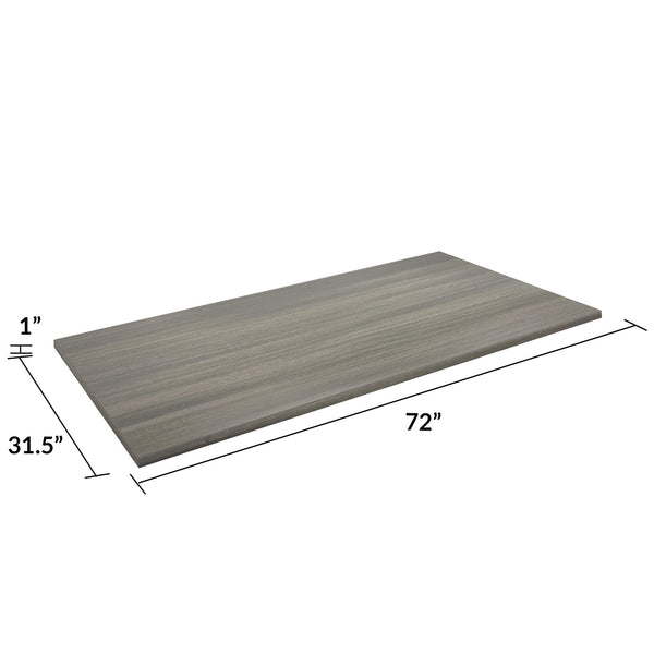 72” Desktop - Gray (Wood Grain) - 1-Pack