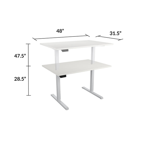 48" BRIDGEPORT Pro-Desk - Gray (Wood Grain) - 4’ Straight