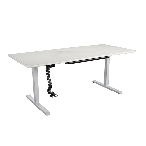 E-Lift Pro-Desk V1 with 72“ Top, Drawer & Management cable chain and tray - White - N/A