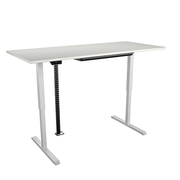 E-Lift Pro-Desk V1 with 72“ Top, Drawer & Management cable chain and tray - White - N/A