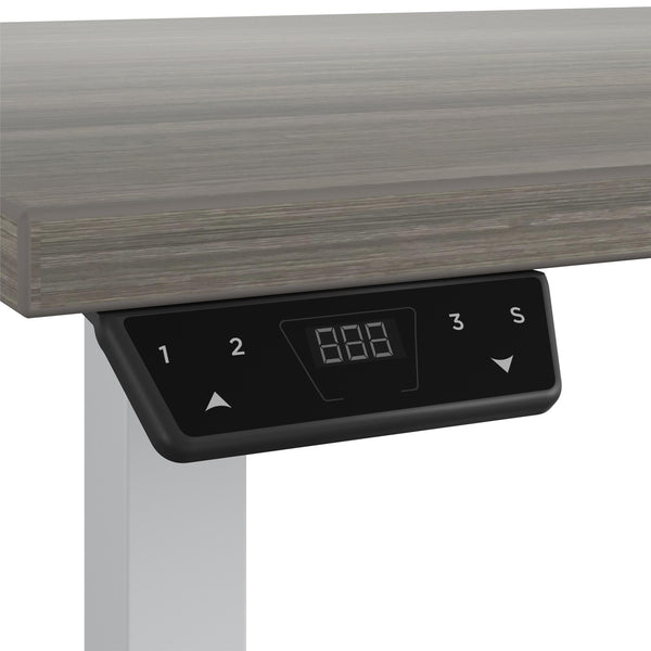 E-Lift Pro-Desk V1 with 72“ Top, Drawer & Management cable chain and tray - Silver - N/A