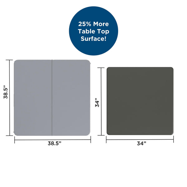 COSCO XL 38.5" Fold-in-Half Card Table w/ Handle, Gray, Indoor & Outdoor, Wheelchair Accessible - Gray - 1-Pack