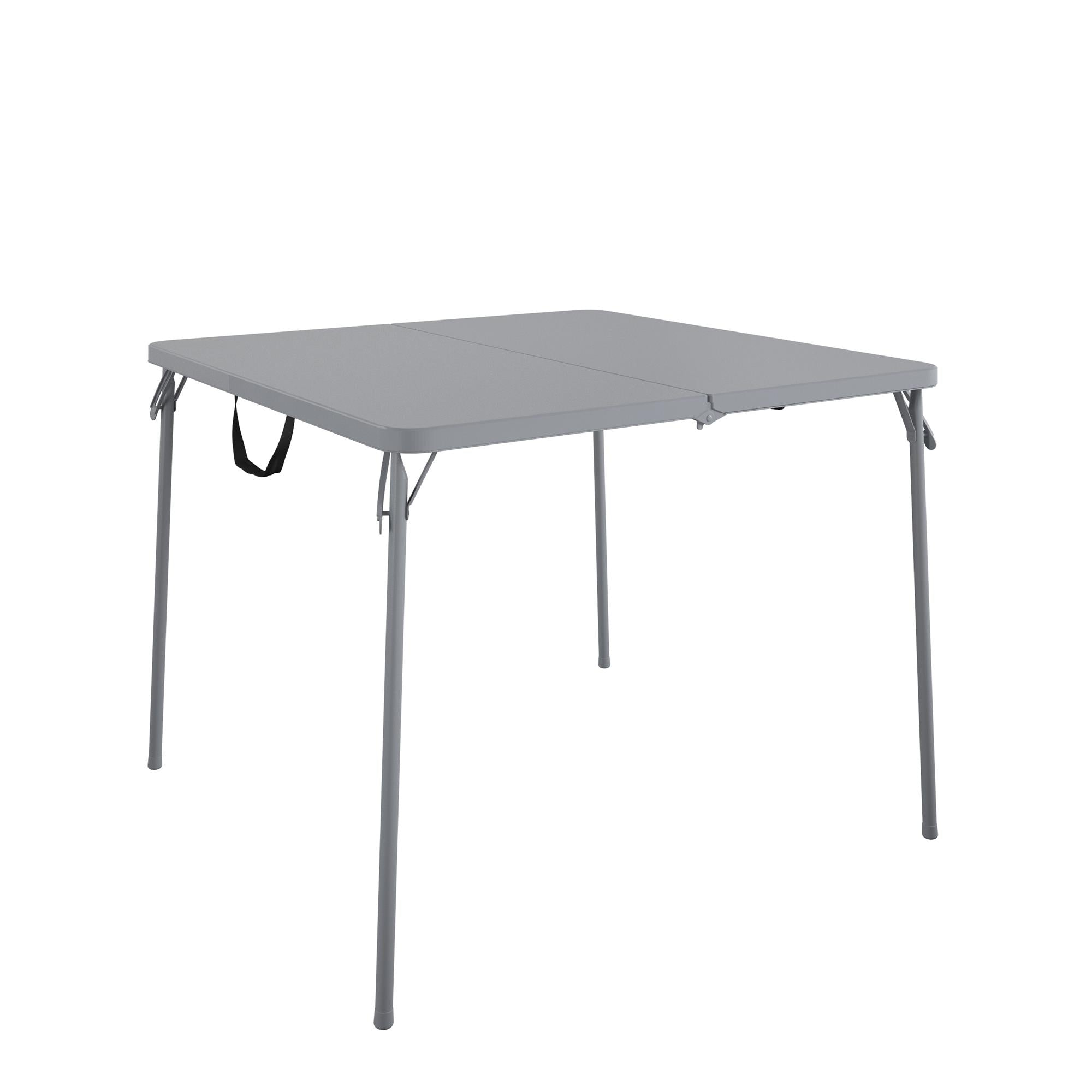 COSCO XL 38.5" Fold-in-Half Card Table w/ Handle, Gray, Indoor & Outdoor, Wheelchair Accessible - Gray - 1-Pack