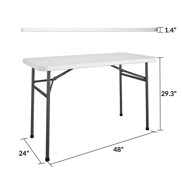 COSCO 4 ft. Straight Folding Utility Table - White - 1-Pack