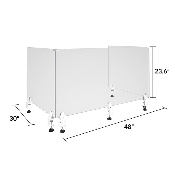 BRIDGEPORT 48" Plexiglass Sneeze Guard - Natural - 1-Pack