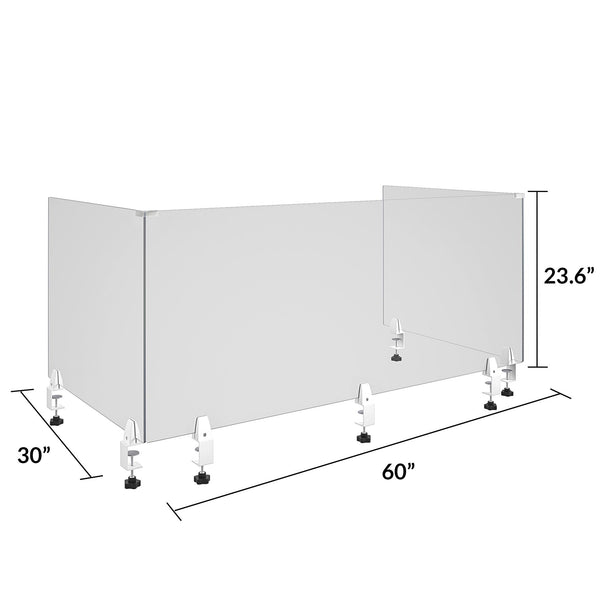 BRIDGEPORT 60" Plexiglass Sneeze Guard - Natural - 1-Pack