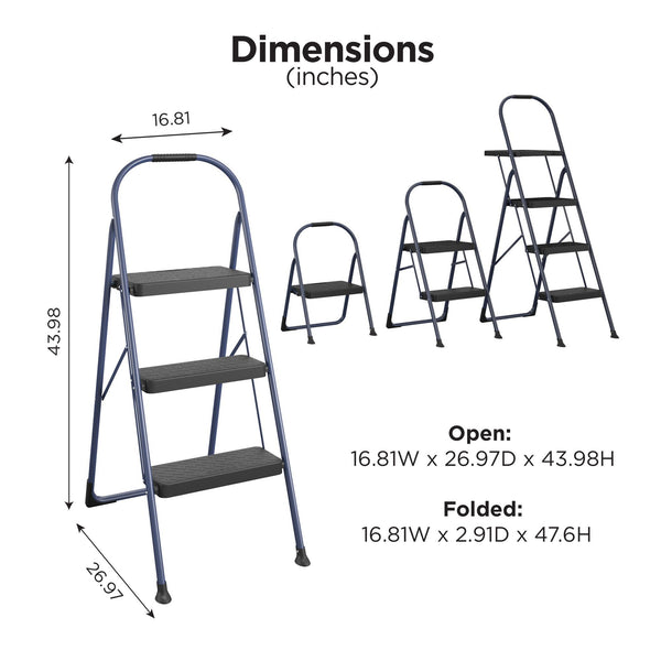 COSCO 3-Step BIG Step Step Stool - Navy - N/A