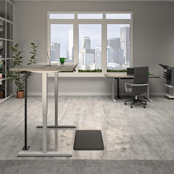 60" BRIDGEPORT Pro-Desk: The Professional - Gray (Wood Grain) - 5’ Straight