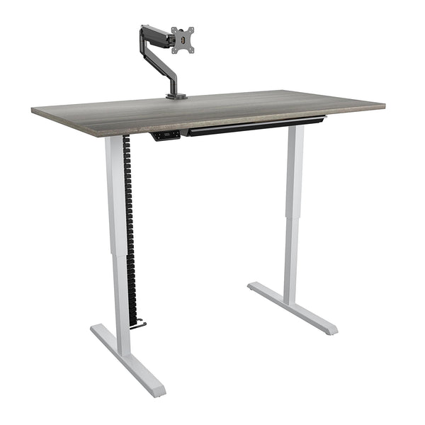 60" BRIDGEPORT Pro-Desk: The Entrepreneur - Gray (Wood Grain) - 5’ Straight