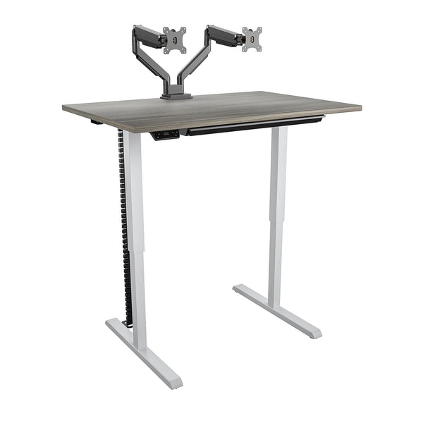 48" BRIDGEPORT Pro-Desk: The Executive - Gray (Wood Grain) - 4’ Straight