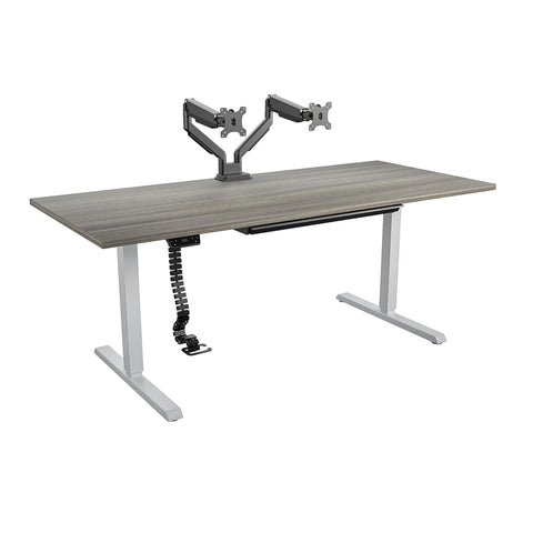 E-Lift Pro-Desk V3 72" Top, Drawer & Management cable chain and tray & Dual Monitor Arm - N/A - N/A