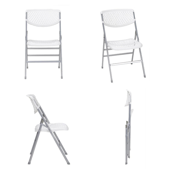 COSCO Commercial Resin Mesh Folding Chair - White - 2-Pack