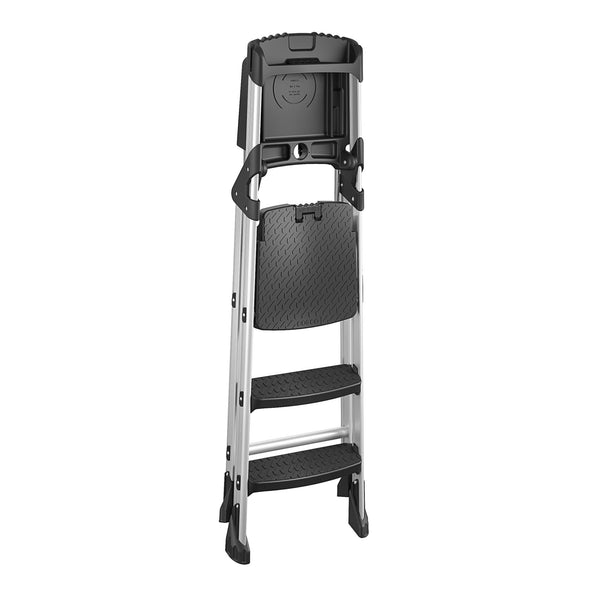 COSCO 3-Step Work Platform Step Stool - Aluminum/Black - N/A