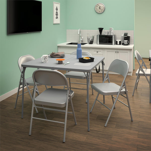 COSCO XL 38.5" Fold-in-Half Card Table w/ Handle - Gray - 1-Pack