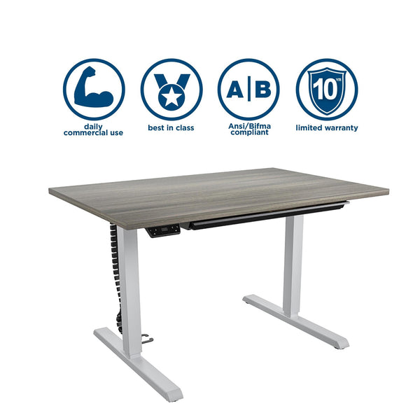 48" BRIDGEPORT Pro-Desk: The Professional - Gray (Wood Grain) - N/A
