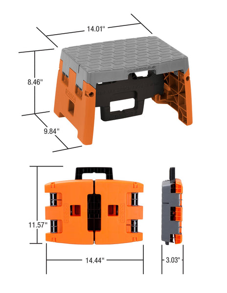 COSCO 1-Step Molded Folding Step Stool - Orange