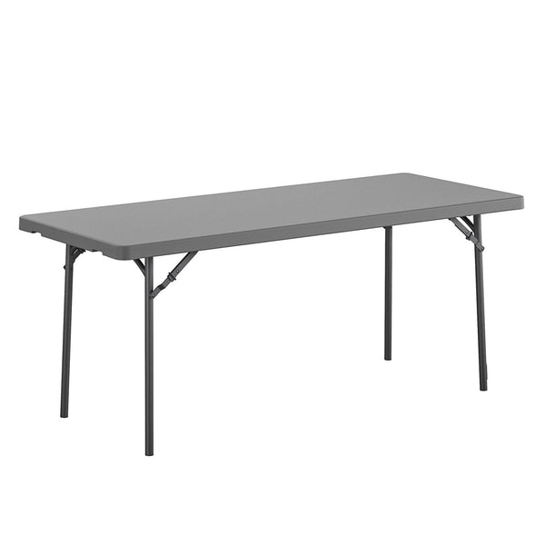 ZOWN Classic 6’ Commercial Blow Mold Folding Table - Gray - 1-Pack