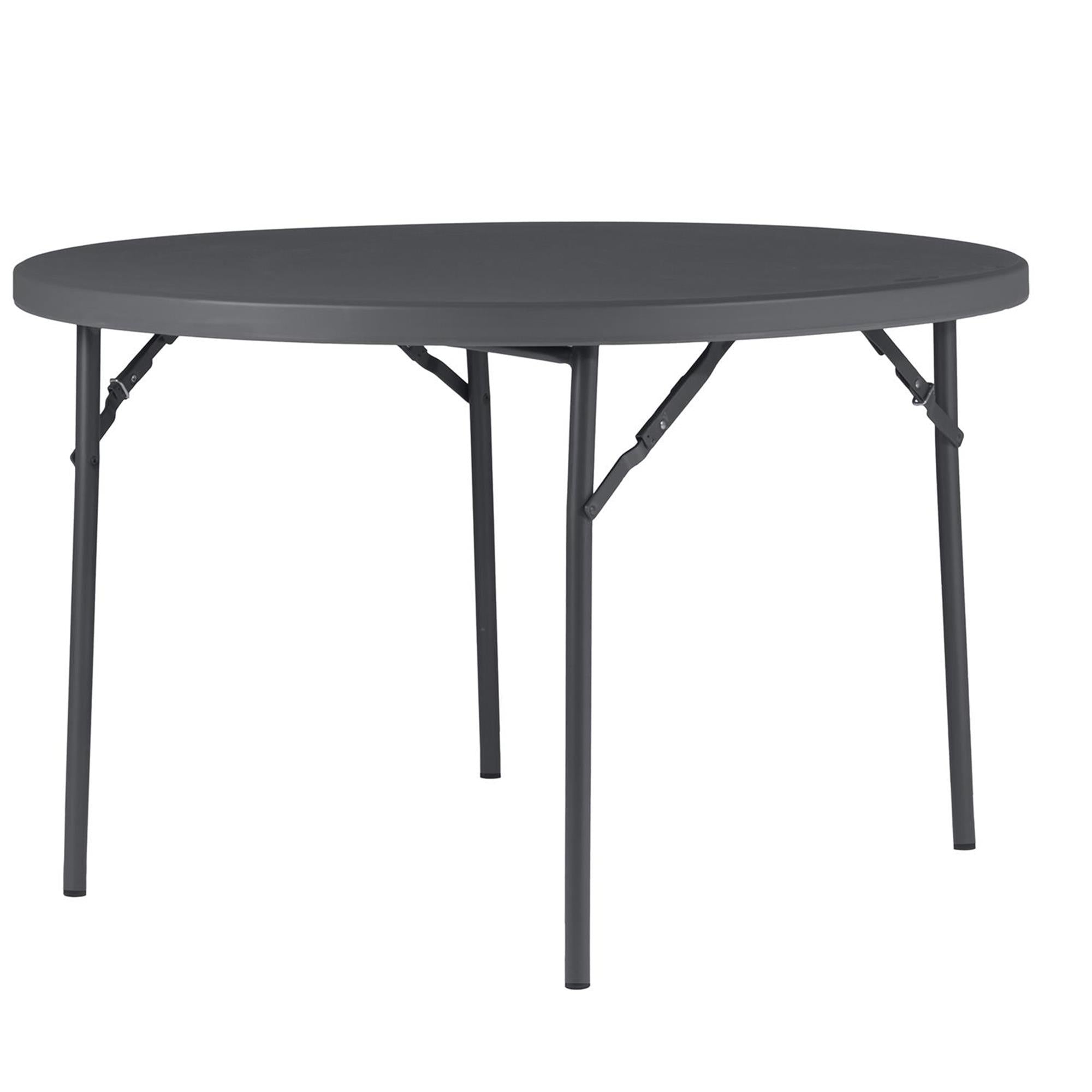ZOWN Classic 48" Round Blow Mold Folding Table - Gray - 1-Pack