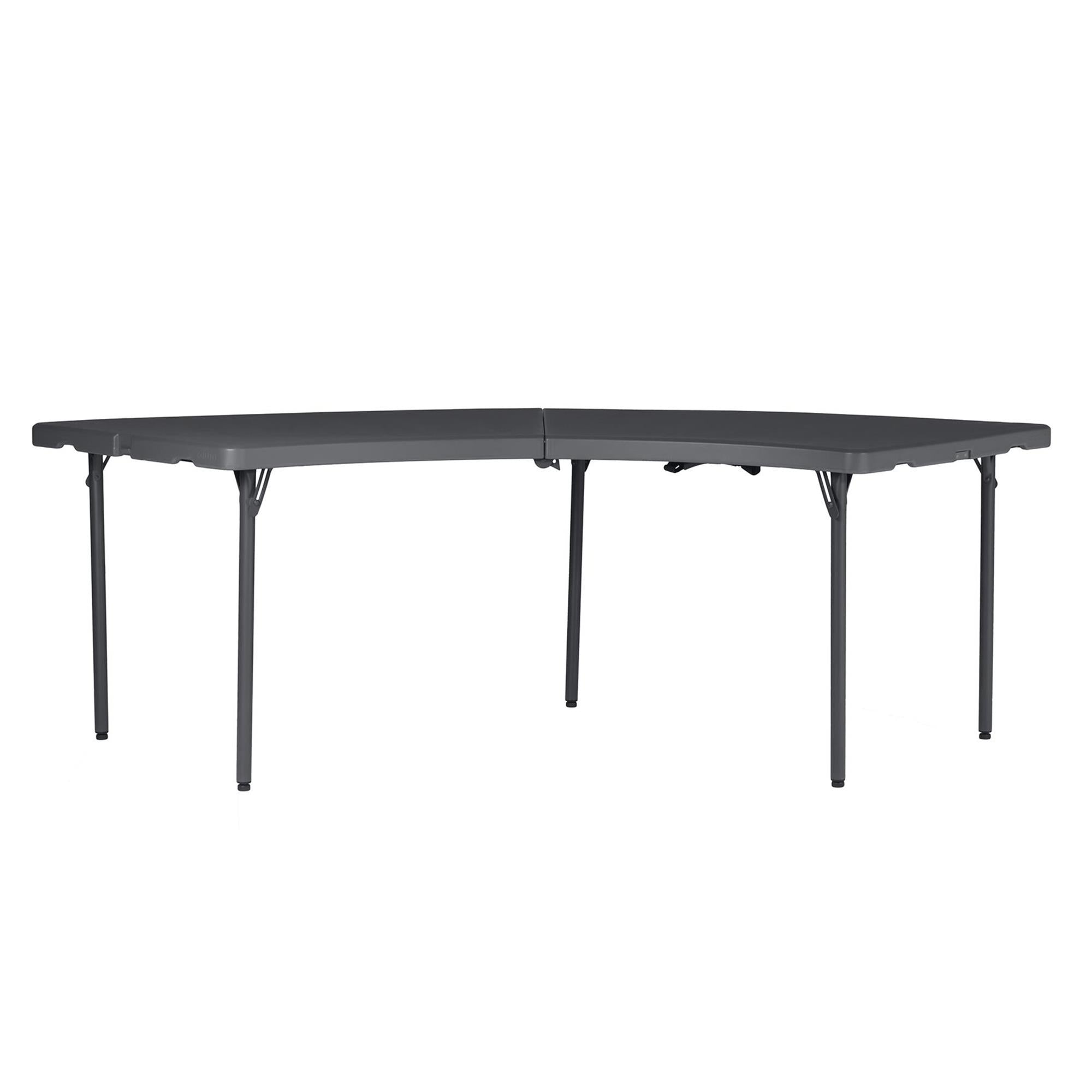 ZOWN Classic Moon Commercial Blow Mold Folding Table - Gray - 1-Pack