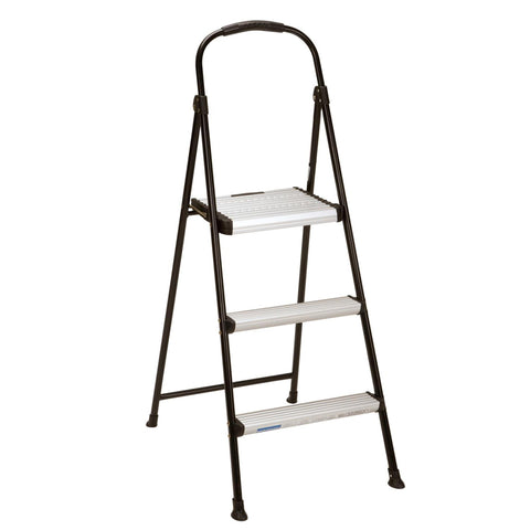 COSCO Three Step Folding Step Stool - Black - N/A