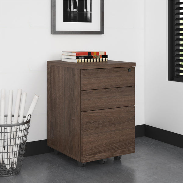 Bridgeport Commercial V-1 Mobile File Cabinet - Medium Brown - N/A