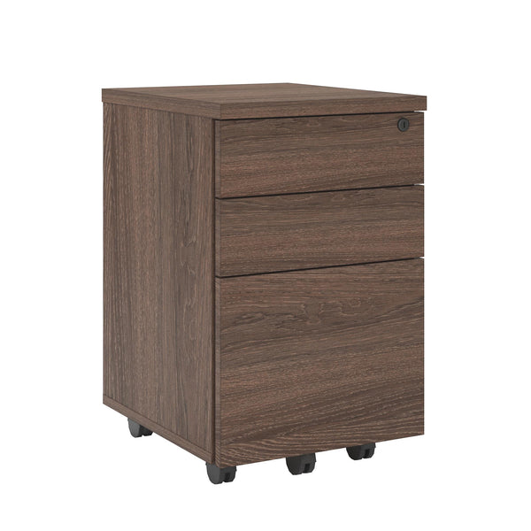 Bridgeport Commercial V-1 Mobile File Cabinet - Medium Brown - N/A