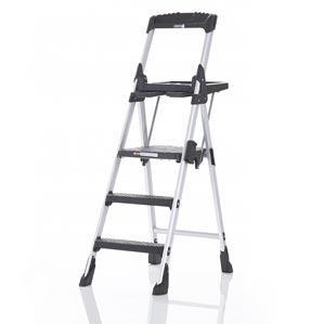3-Step Work Platform Step Stool - Aluminum/Black - N/A