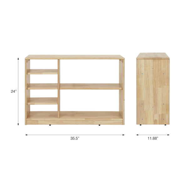 Storage Shelf Divider, Solid Wood, (24" x 35.5" x 12") - Natural - N/A