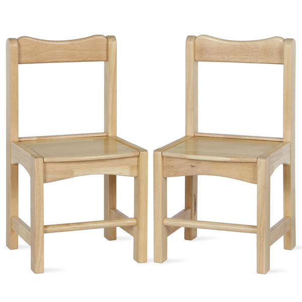 Chairs, Solid Wood, Set of 2 (22" x 11.4" x 11.4" per chair) - Natural - N/A