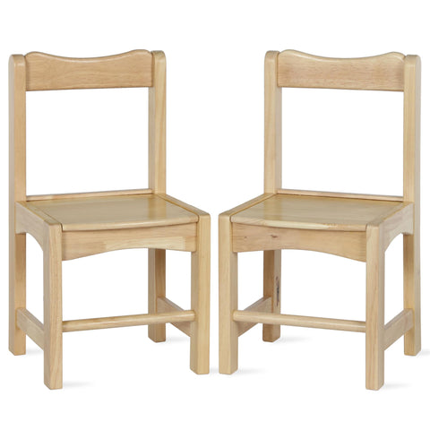 Chairs, Solid Wood, Set of 2 (22" x 11.4" x 11.4" per chair) - Natural - N/A